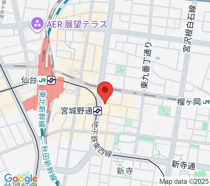 仙台フライングサンの地図
