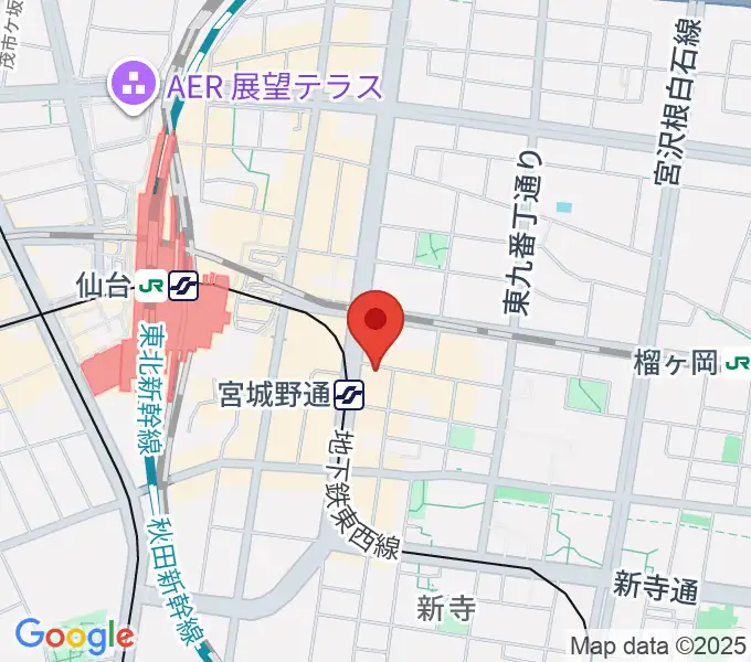 仙台フライングサンの地図