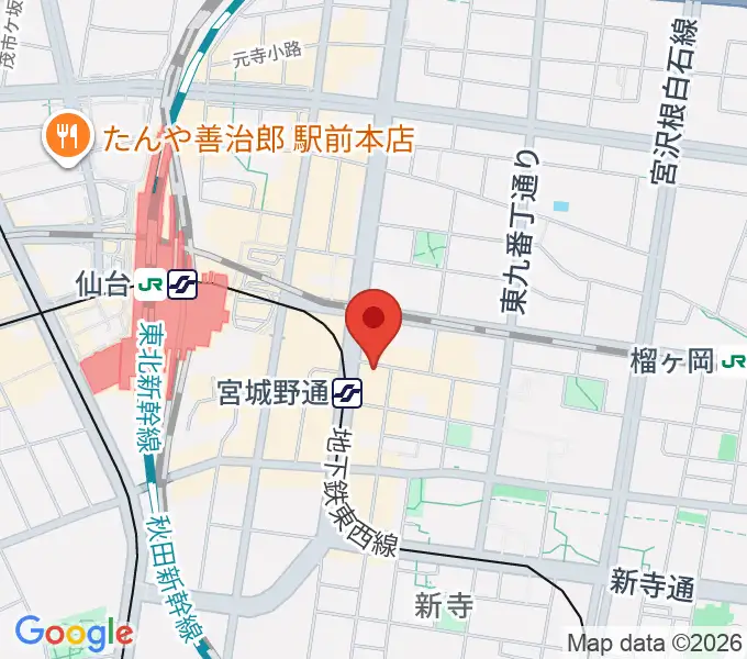 仙台フライングサンの地図