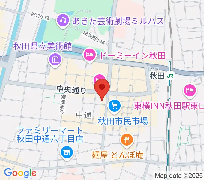 秋田LIVESPOT2000の地図