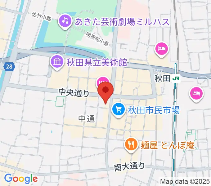 秋田LIVESPOT2000の地図