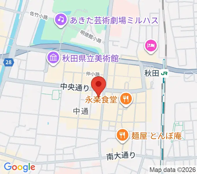 秋田LIVESPOT2000の地図