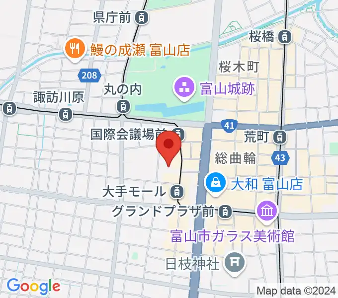 富山市民プラザの地図