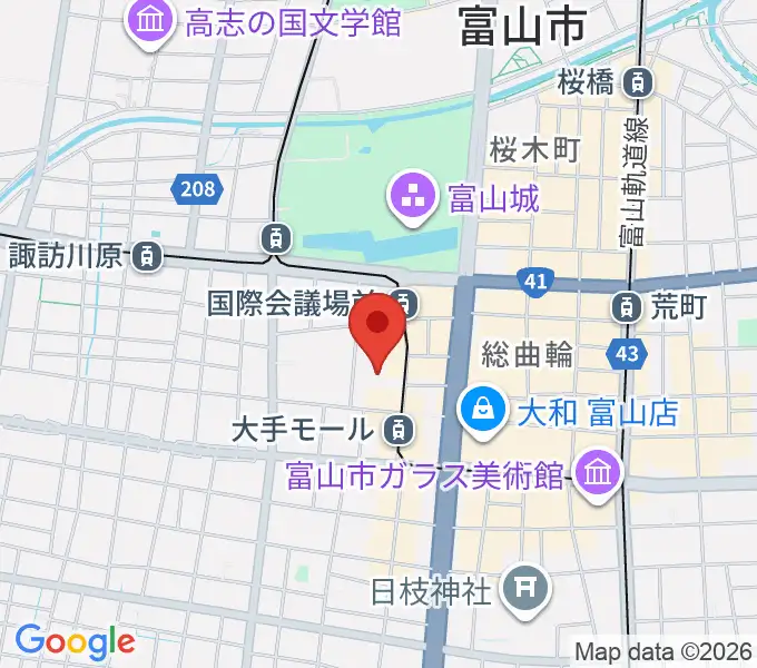 富山市民プラザの地図