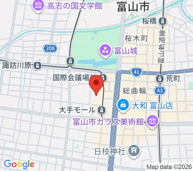 富山市民プラザの地図