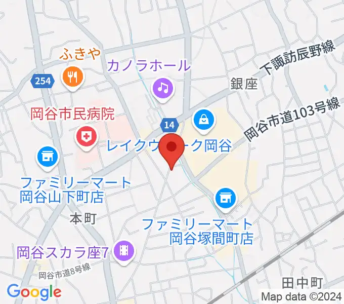 岡谷ファイブペニーズの地図