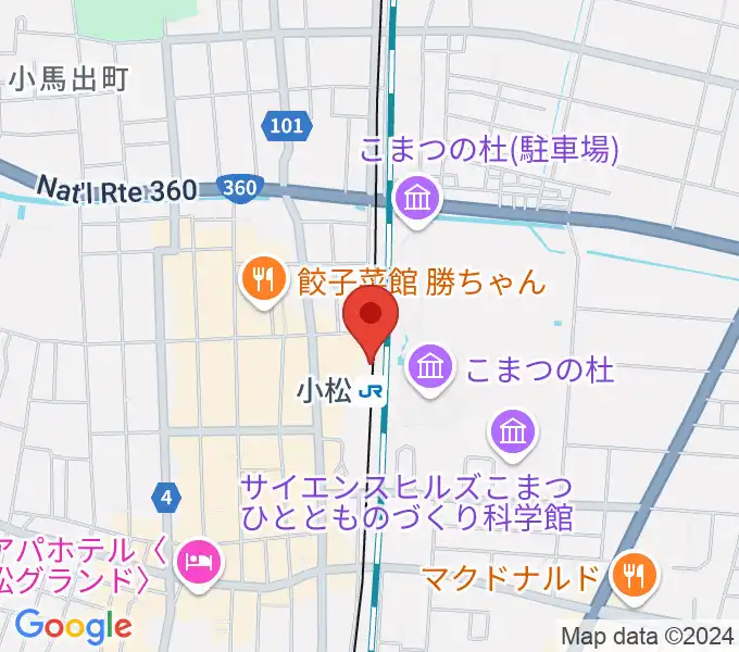 小松市民交流プラザ The MAT'Sの地図