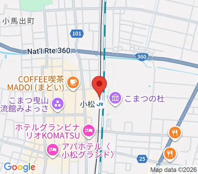 小松市民交流プラザ The MAT'Sの地図