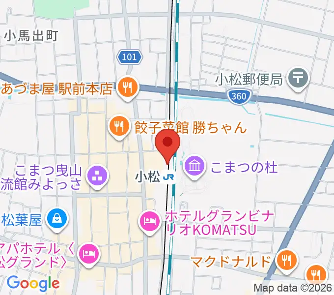 小松市民交流プラザ The MAT'Sの地図