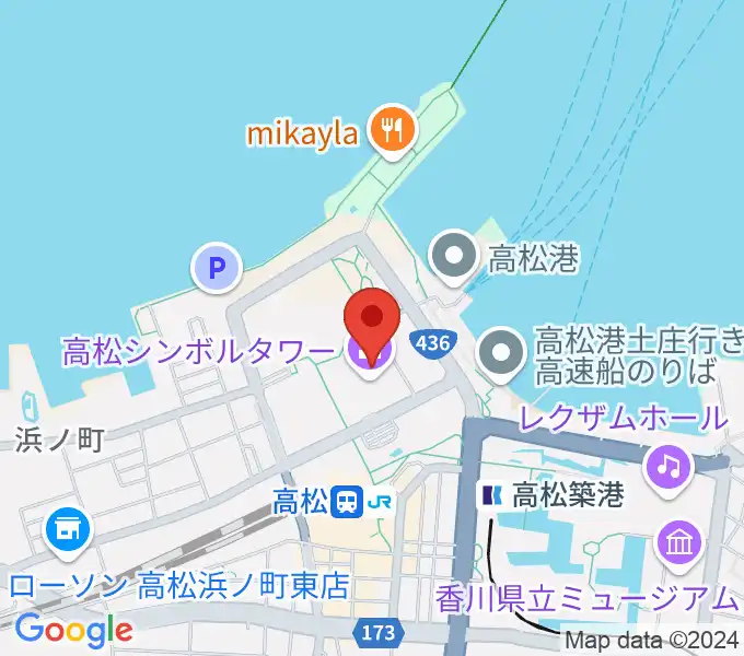 サンポートホール高松の地図