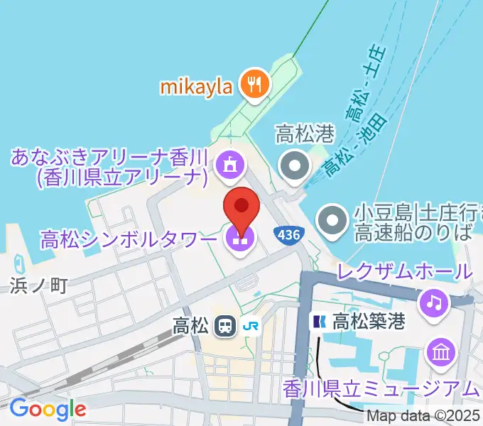 サンポートホール高松の地図