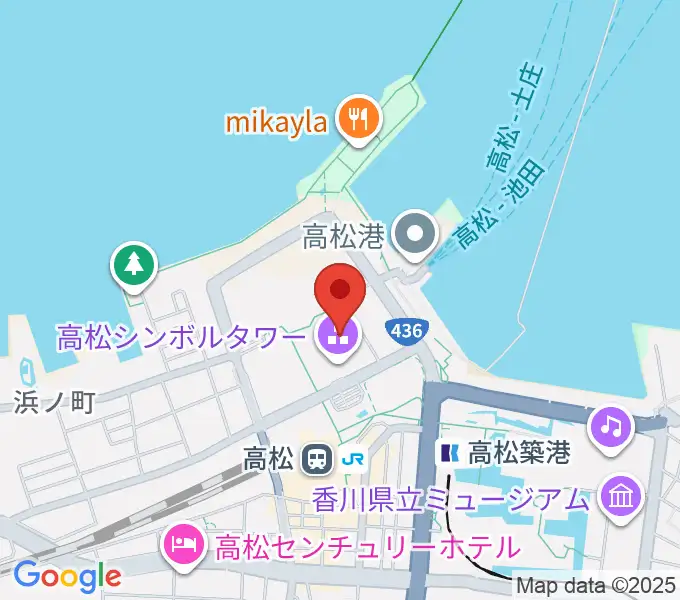 サンポートホール高松の地図