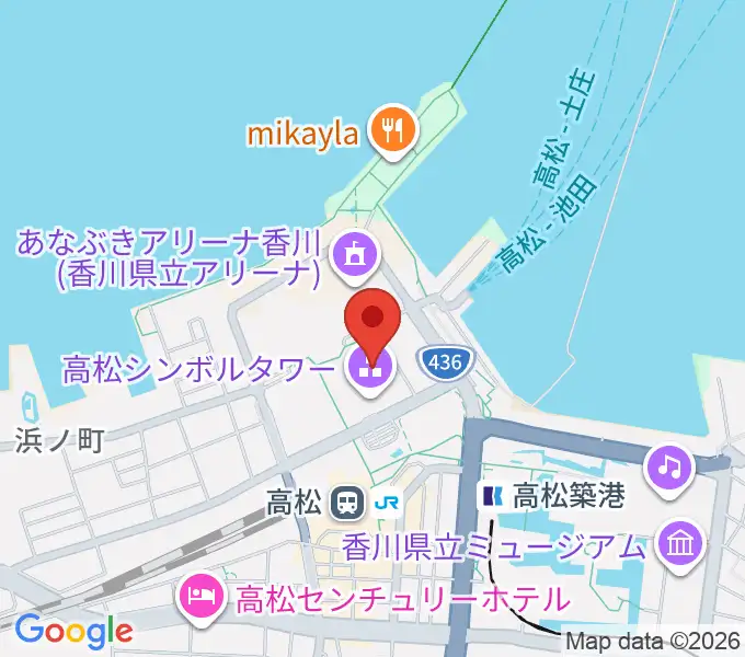 サンポートホール高松の地図