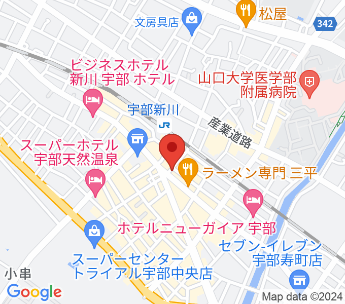 宇部ビッグヒップの地図