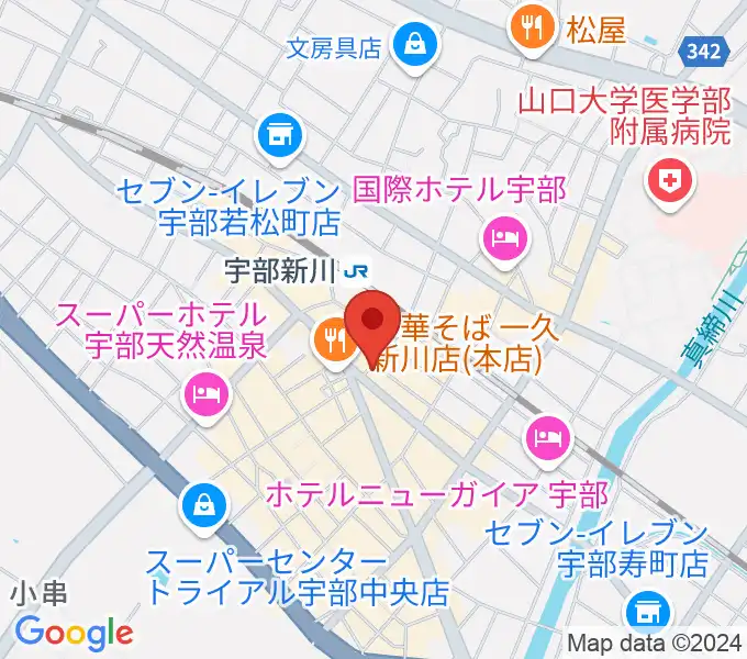 宇部ビッグヒップの地図