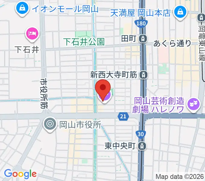 岡山クレイジーママキングダムの地図