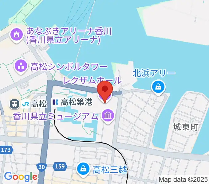 香川レクザムホールの地図