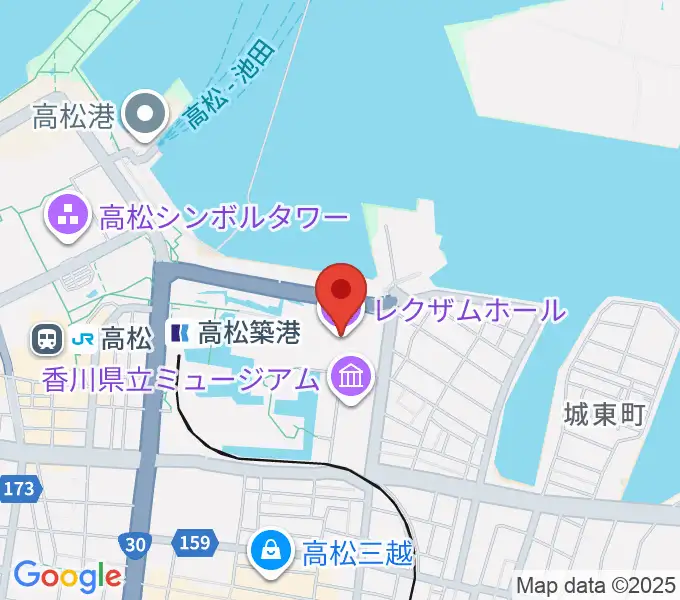 レクザムホールの地図
