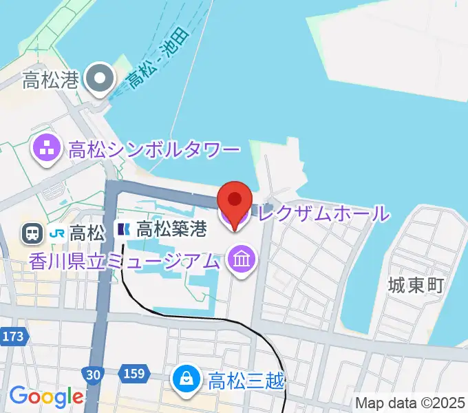 レクザムホールの地図