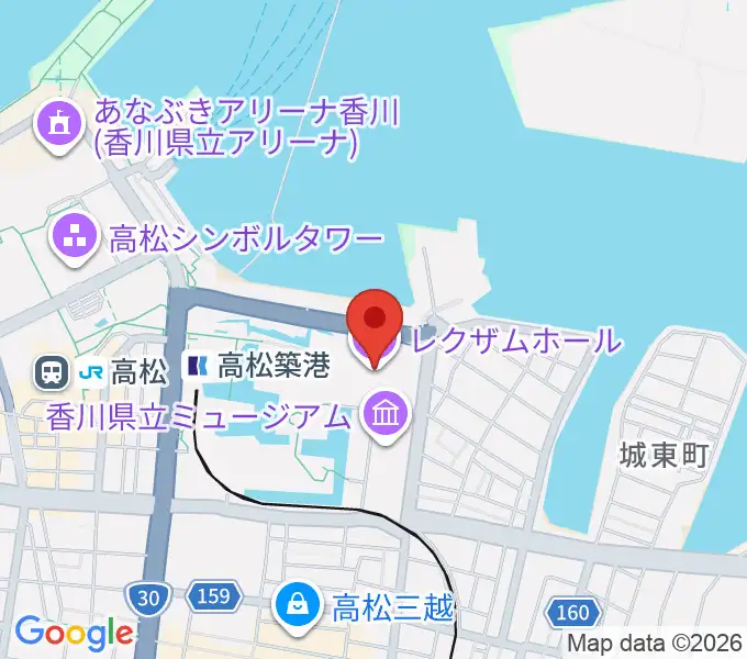 レクザムホールの地図