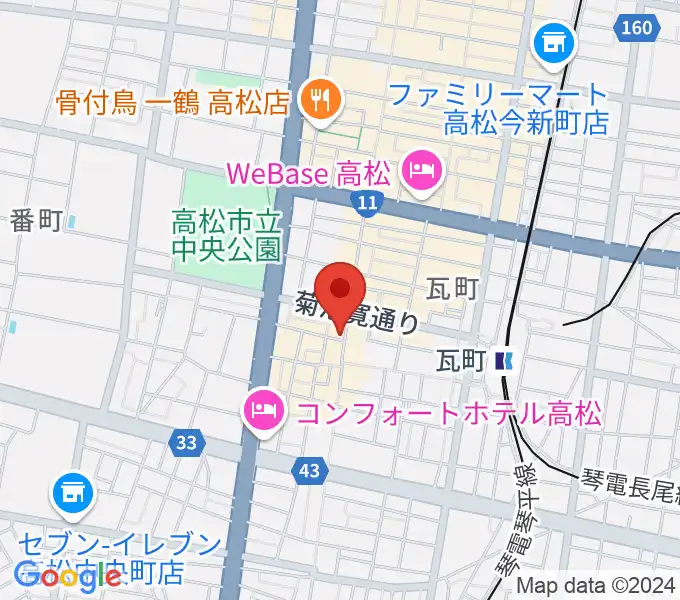 高松オリーブホールの地図