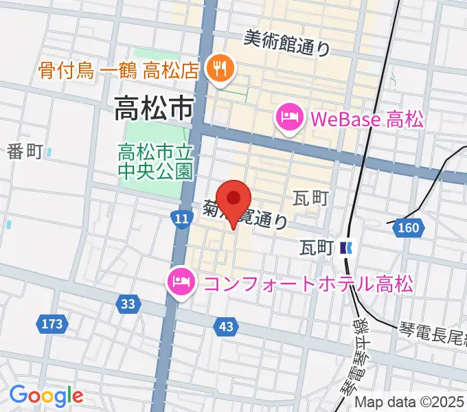 高松オリーブホールの地図