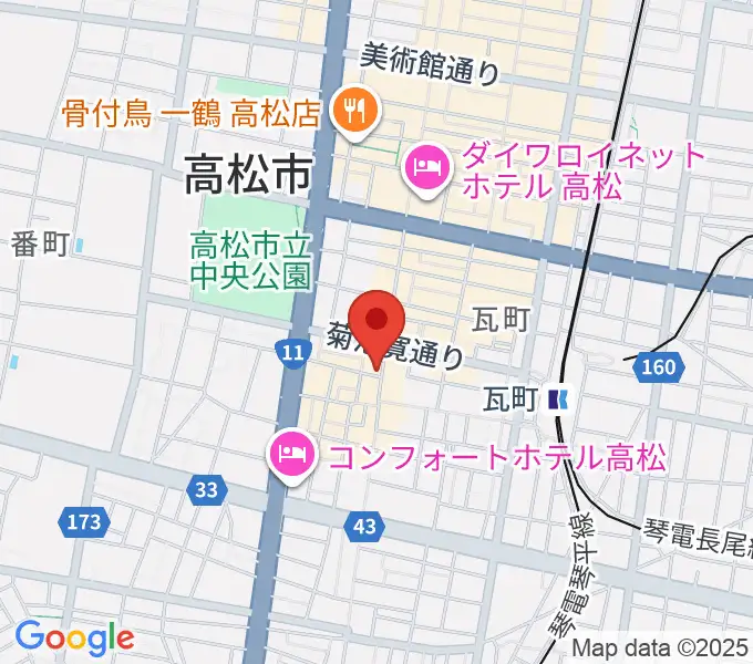 高松オリーブホールの地図