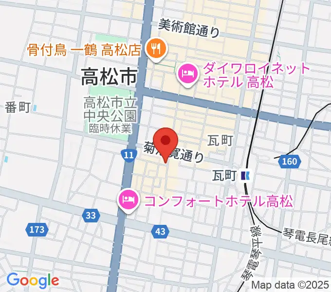高松オリーブホールの地図