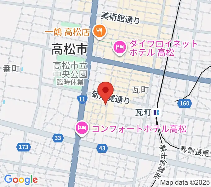 高松オリーブホールの地図