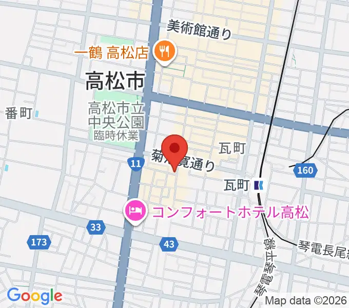 高松オリーブホールの地図