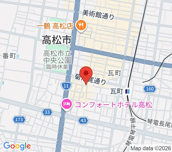 高松オリーブホールの地図