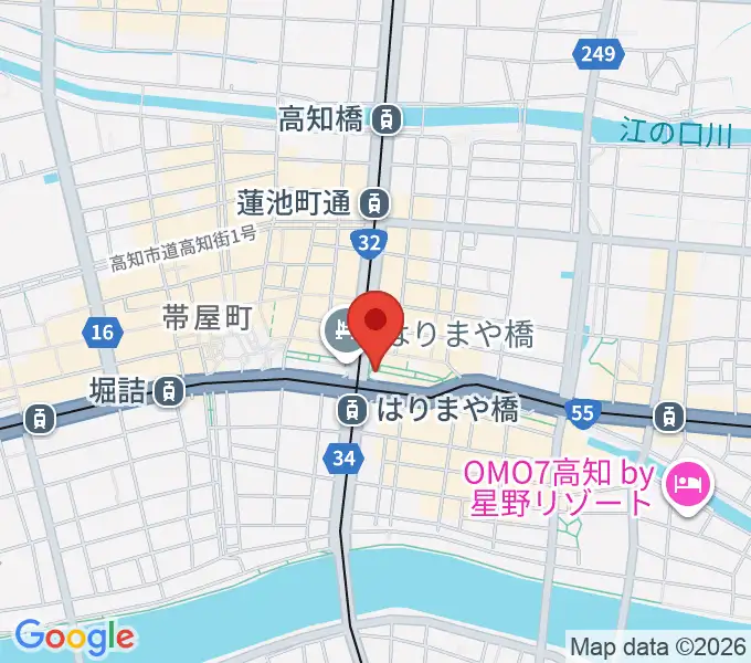 高知クロスポイントの地図
