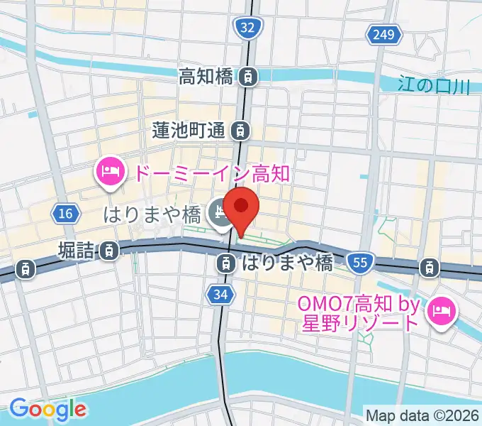 高知クロスポイントの地図