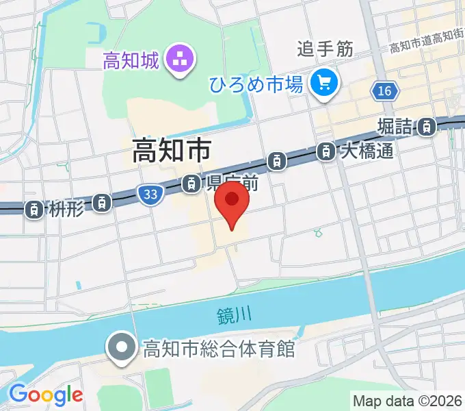 新来島高知重工ホールの地図
