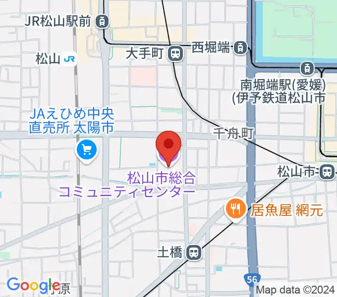 松山市総合コミュニティセンターの地図