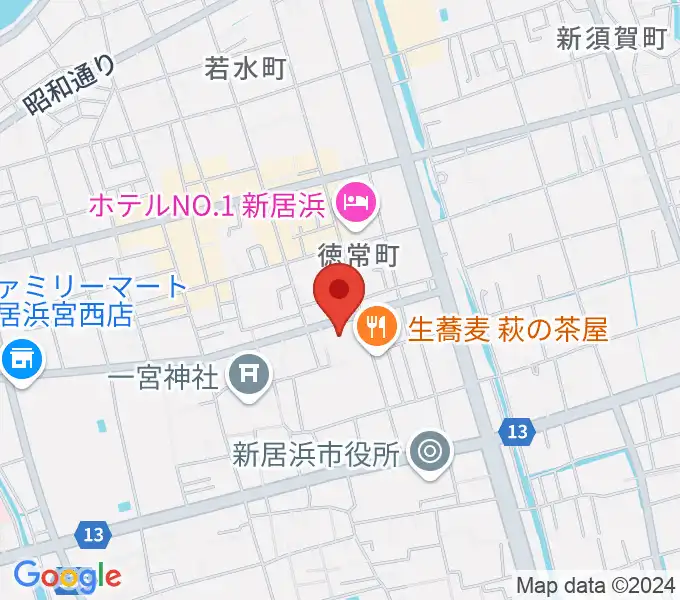 新居浜市市民文化センターの地図