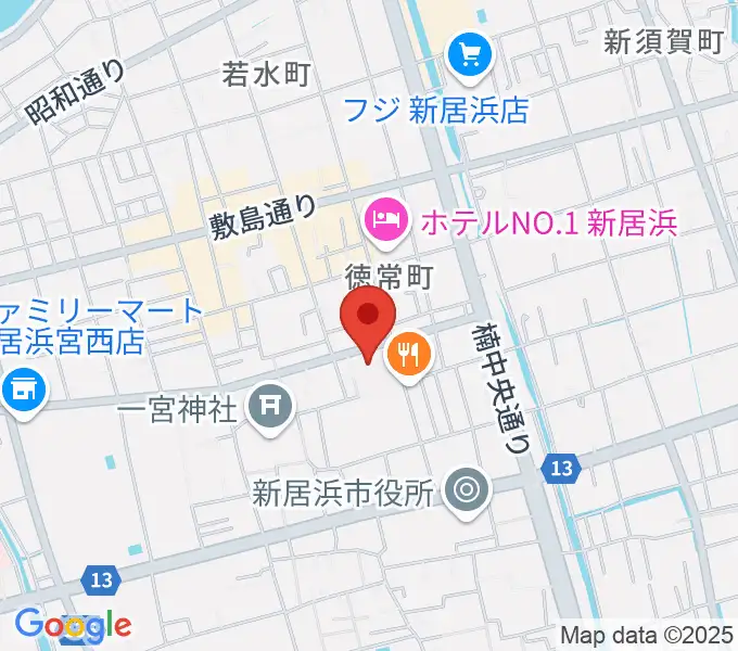 新居浜市市民文化センターの地図