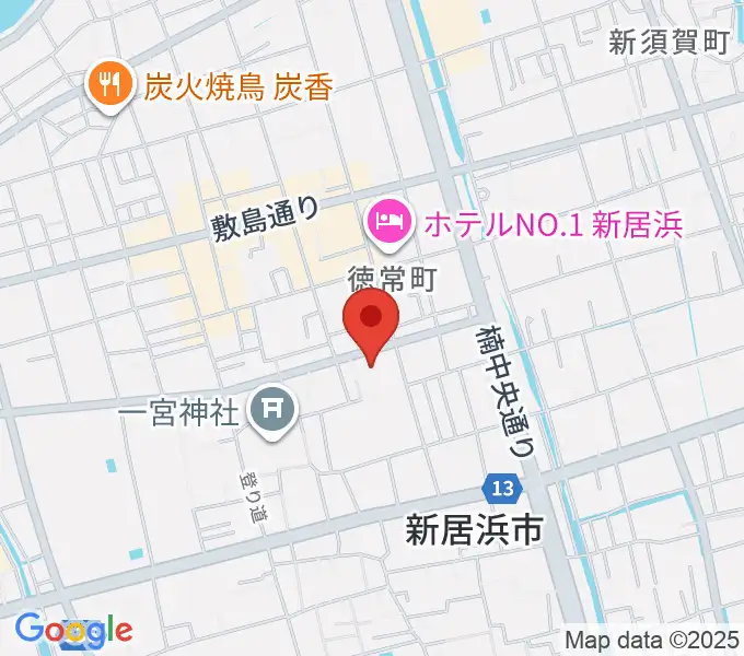 新居浜市市民文化センターの地図