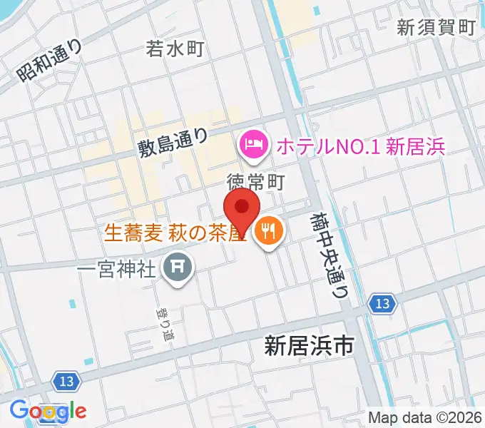 新居浜市市民文化センターの地図