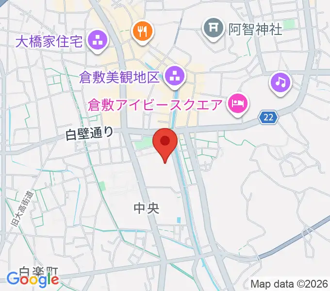 倉敷市芸文館の地図