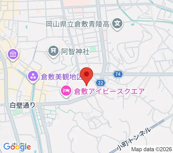 倉敷市民会館の地図