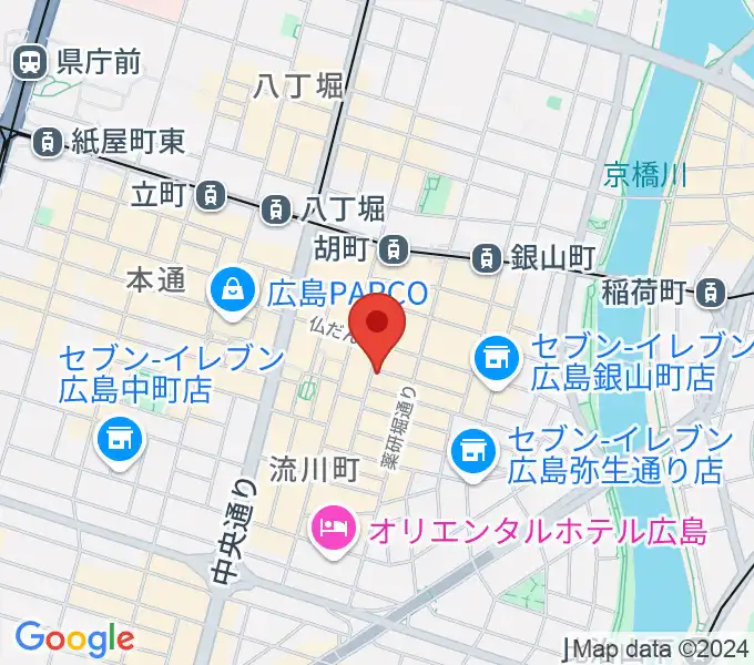 広島LIVE Cafe' Jiveの地図