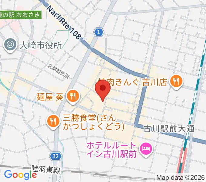 古川 花の館の地図