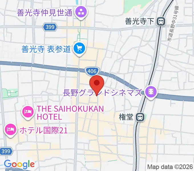 権堂ネオンホールの地図