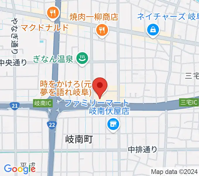 岐阜CLUB ROOTSの地図