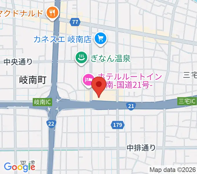 岐阜CLUB ROOTSの地図