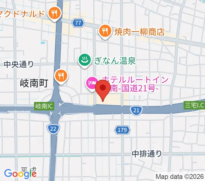 岐阜CLUB ROOTSの地図