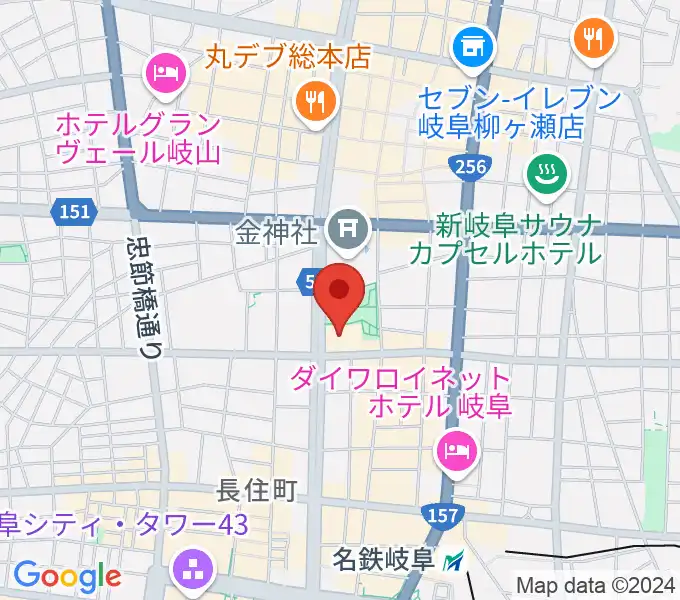 岐阜市文化センターの地図