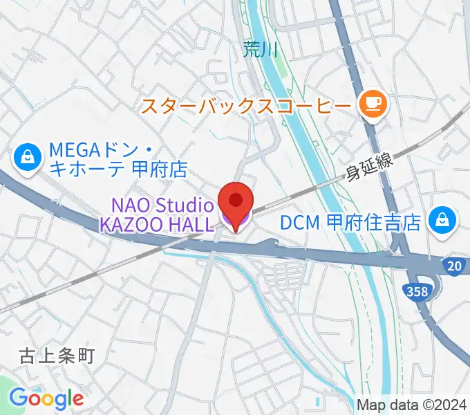 甲府カズーホールの地図