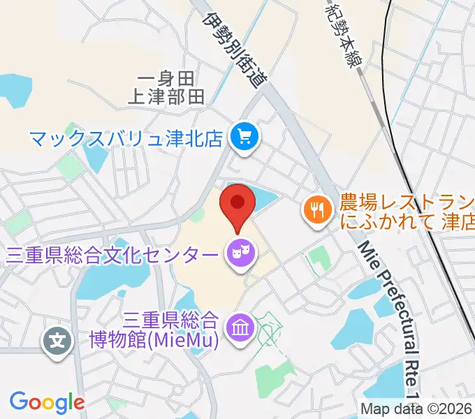 三重県文化会館の地図